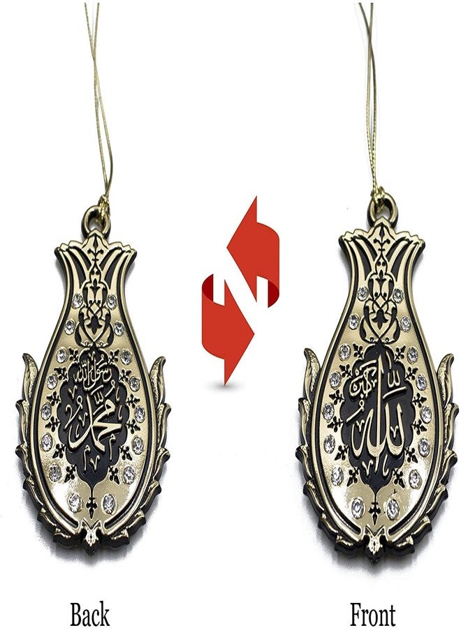 Modefa Prayer Mat | Turkish Velvet Muslim Prayer Rug Muslim Prayer Mat Islam | Soft Beautiful Prayer Rug Janamaz Sajjadah with Car Hanger | Classic Elegant Swirl (Navy Blue) - Image 4